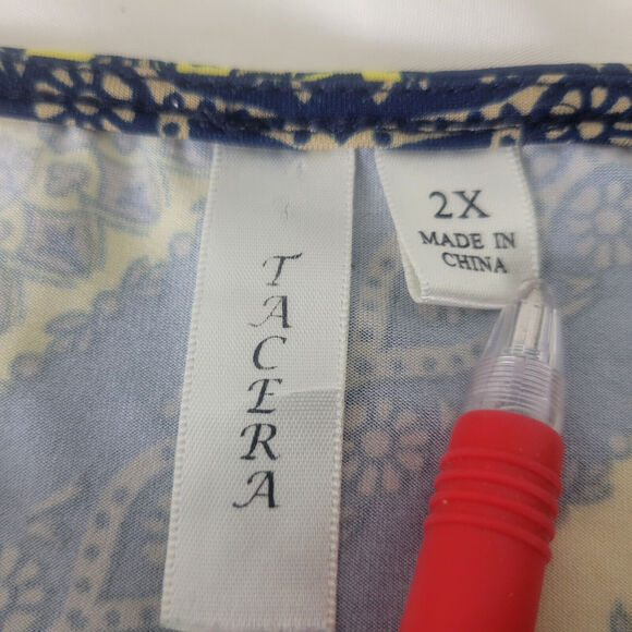 Tacera Shirt Womens 2X Yellow Tunic Top Long Sleeve Round Keyhole Split Neck‎ - Picture 4 of 11